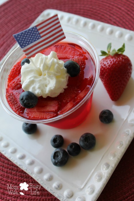 Red White and Blue Berry Jello Cups