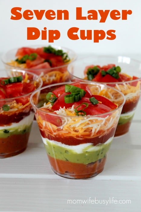 Seven layer dip cups