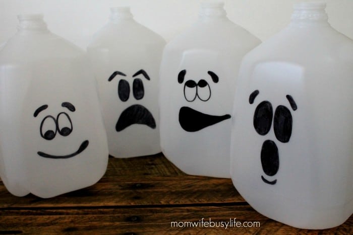 Milk Jug Ghosts Halloween Craft