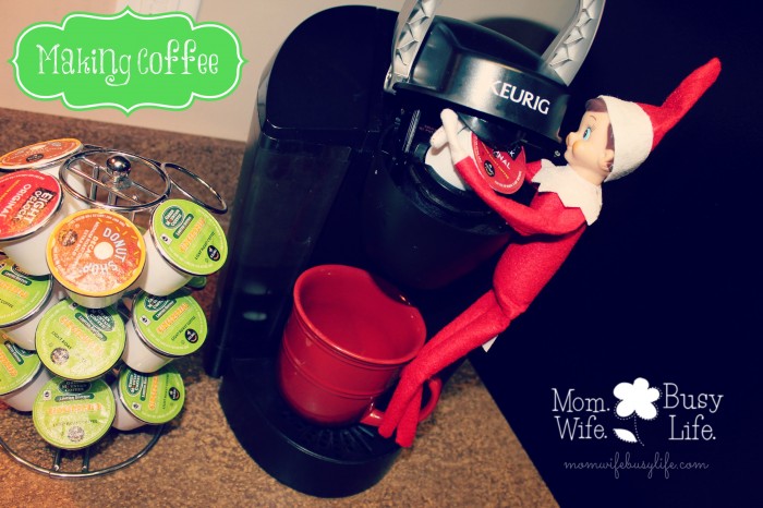 Elf on the Shelf ideas making coffee