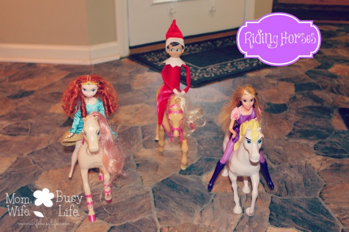 elf on the shelf ideas riding horses