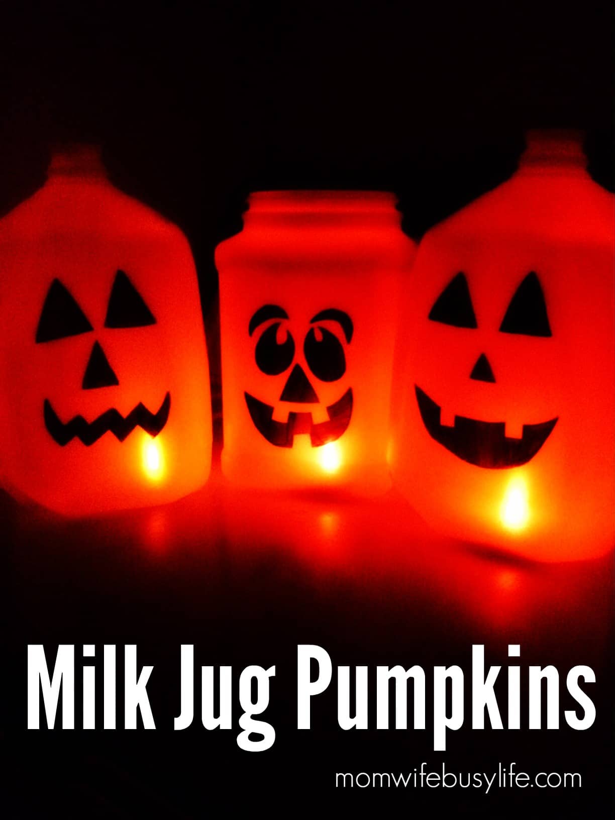 Halloween Craft Milk Jug Pumpkins