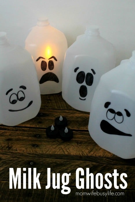 Milk Jug Ghosts Halloween Craft Idea