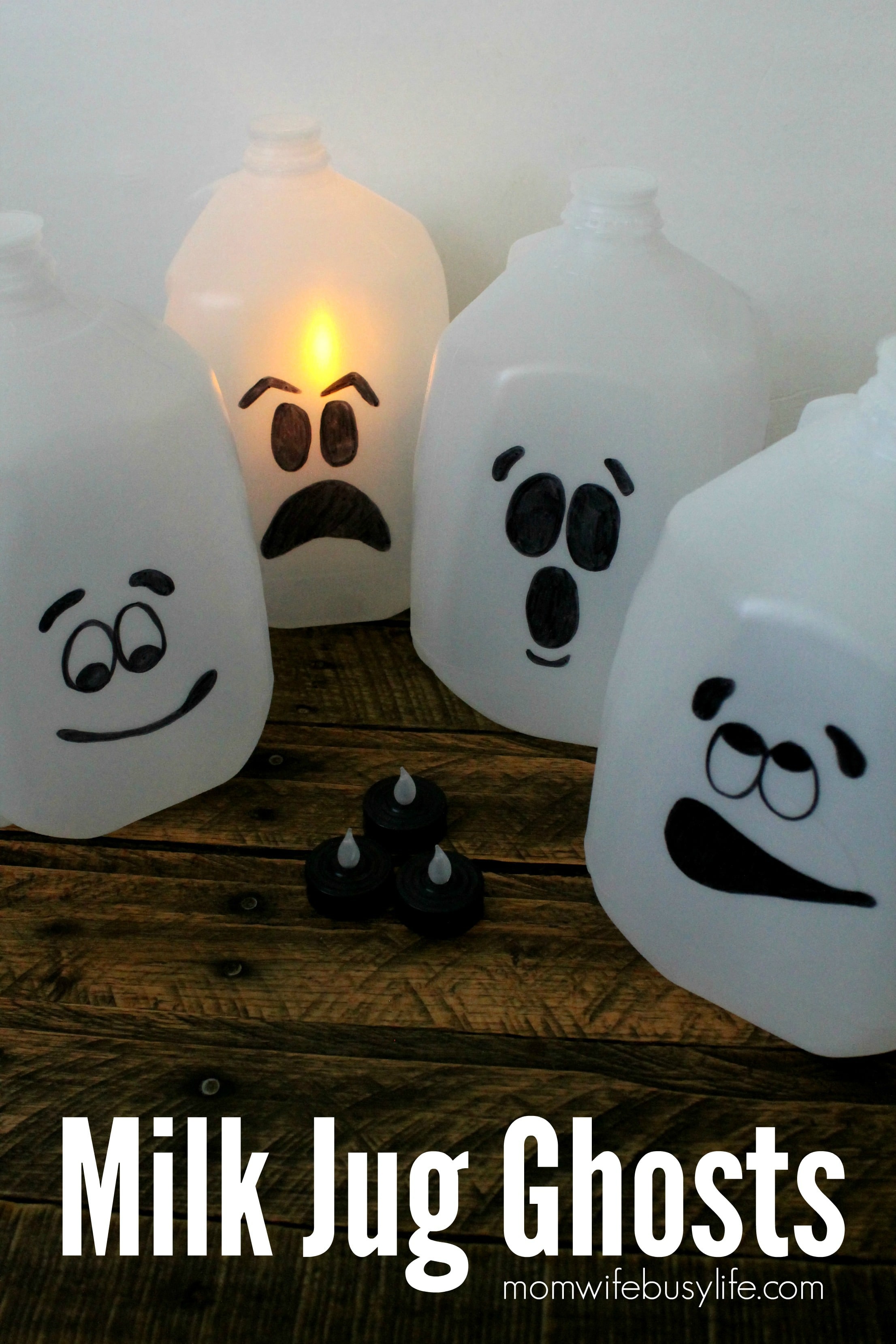 Milk Jug Ghosts Halloween Craft Idea Mom. Wife. Busy Life.