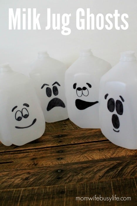 Milk Jug Ghosts Halloween Craft