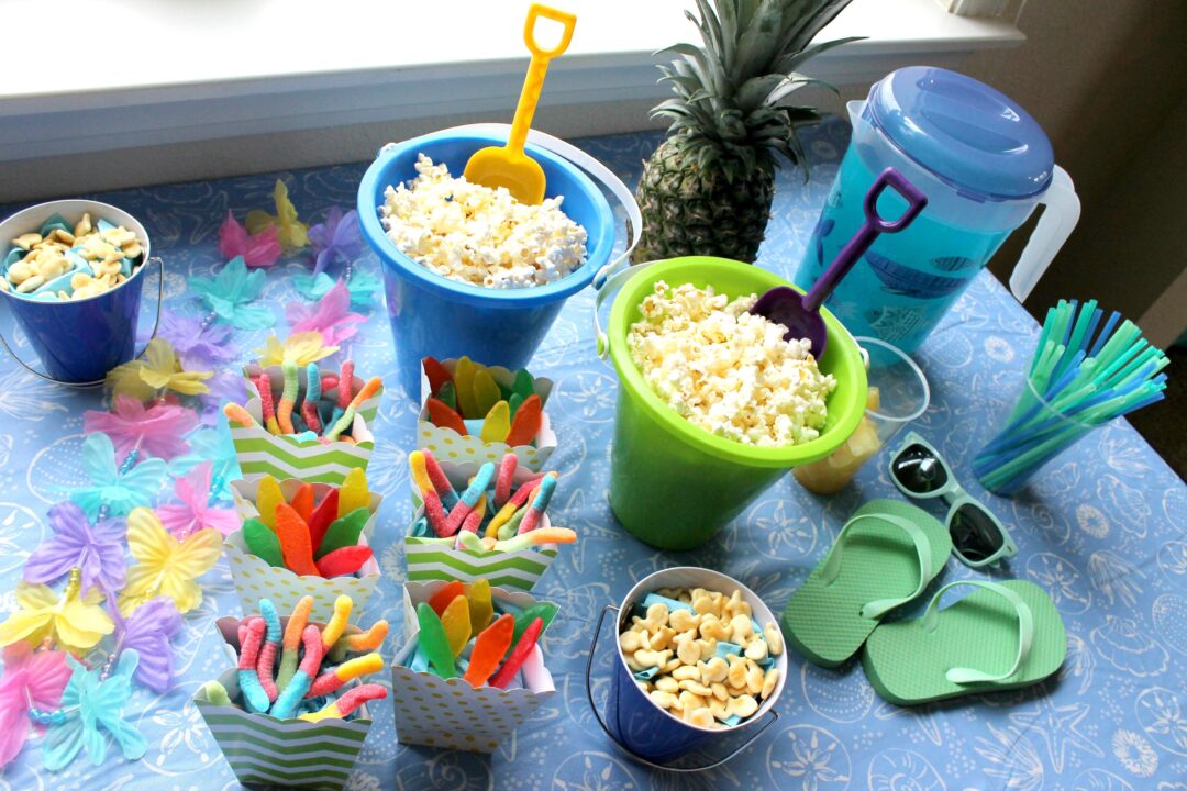 Indoor Beach Themed Movie Day for Kids