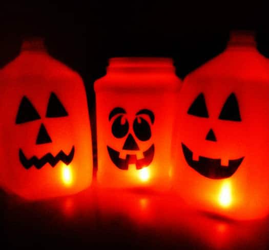 milk jug pumpkins