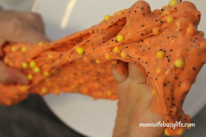 Easy Orange Textured Halloween Slime Recipe