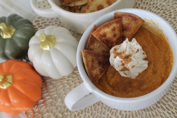 Pumpkin Pie Spice Dip with Cinnamon Sugar Chips