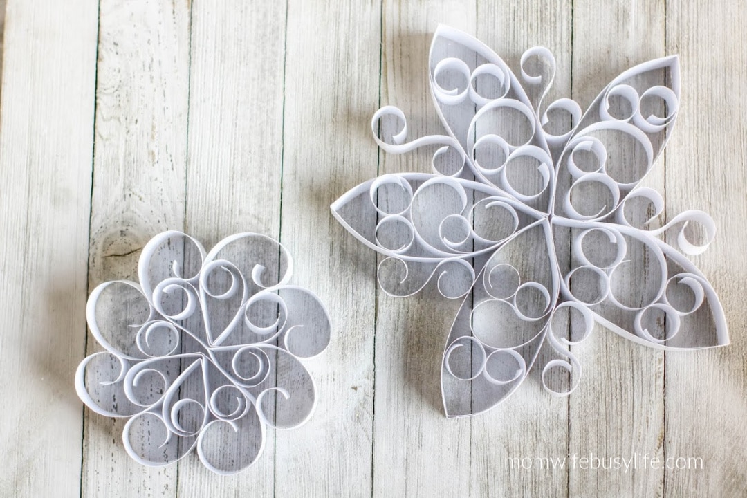 Curled Paper Snowflakes