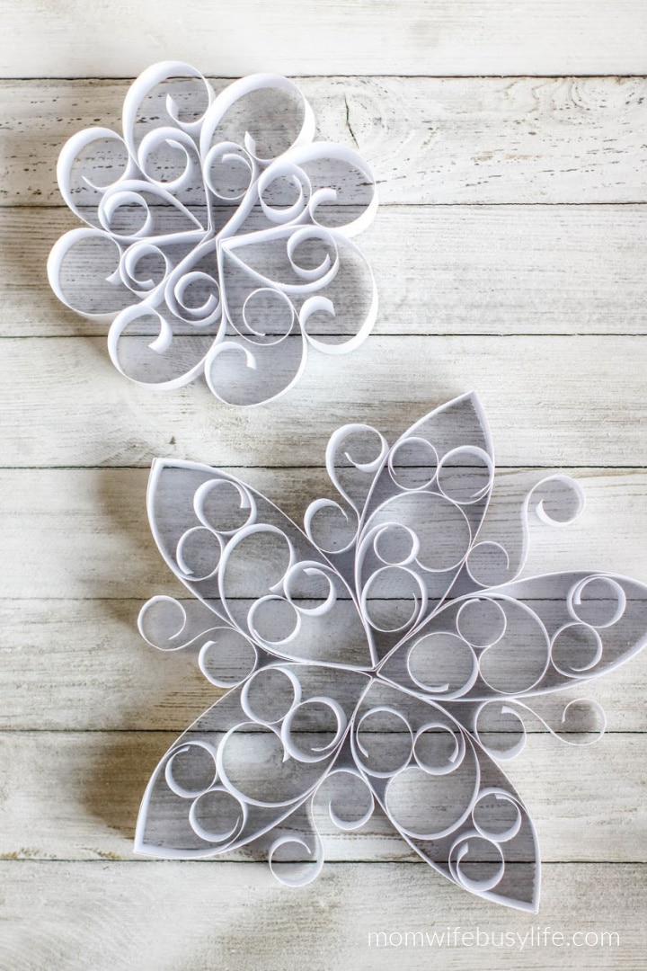 Curled Paper Snowflakes