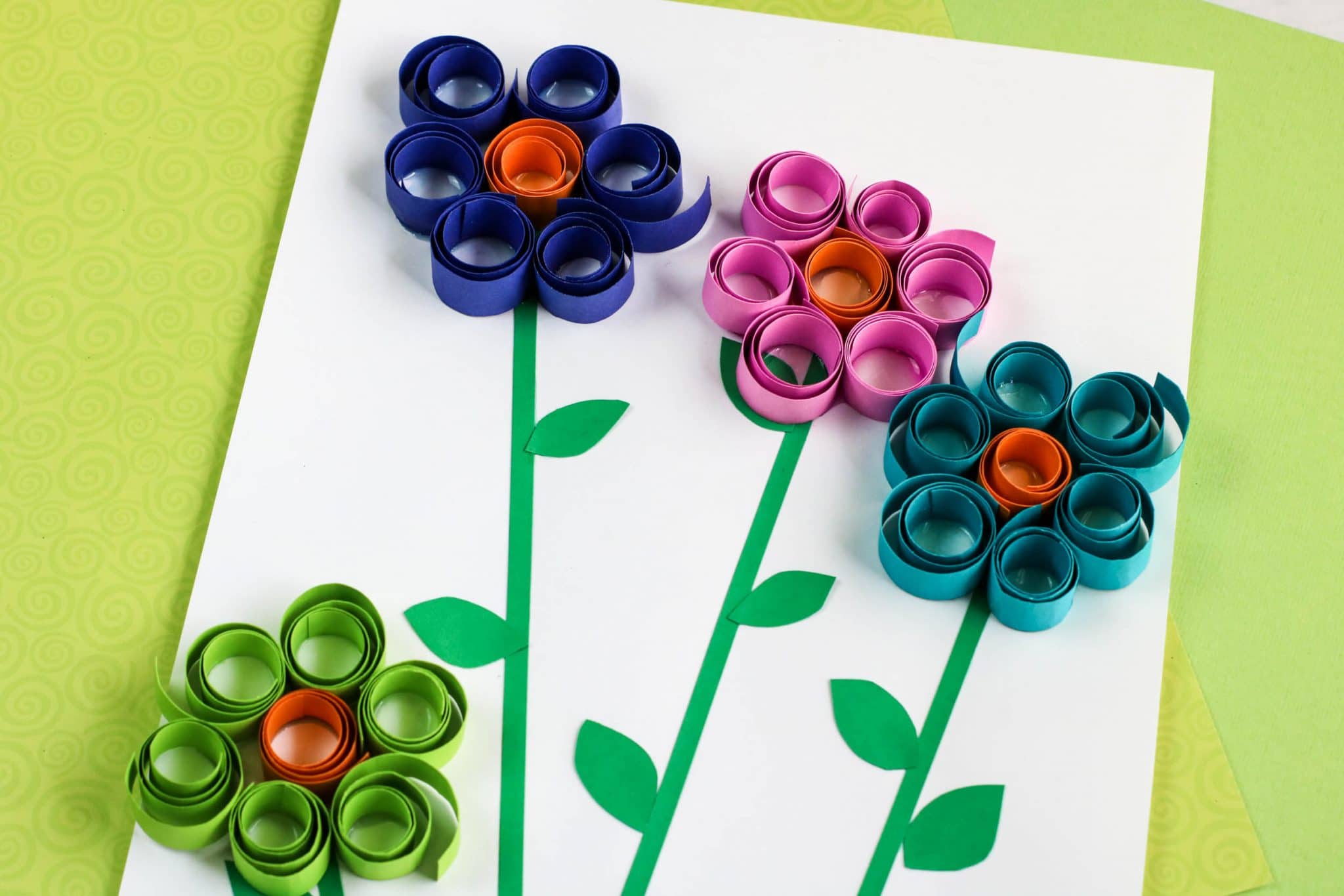 Curled Paper Spring Flower Craft for Kids