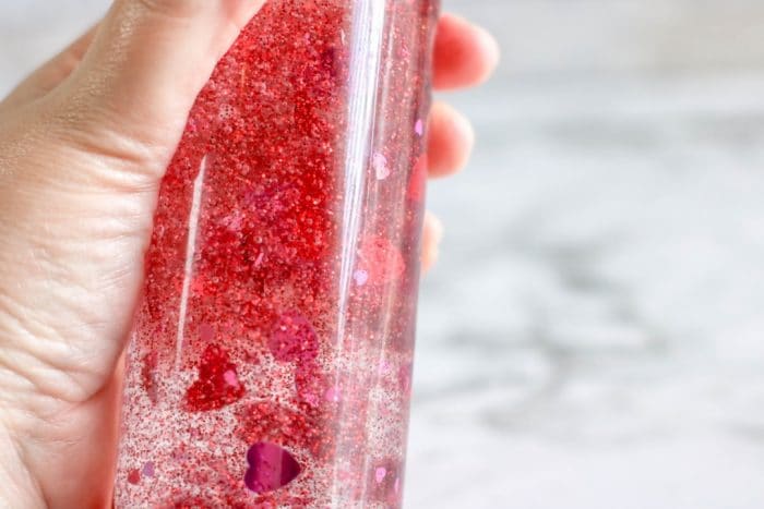 DIY Valentine’s Day Sensory Bottle for Kids - Mom. Wife. Busy Life.