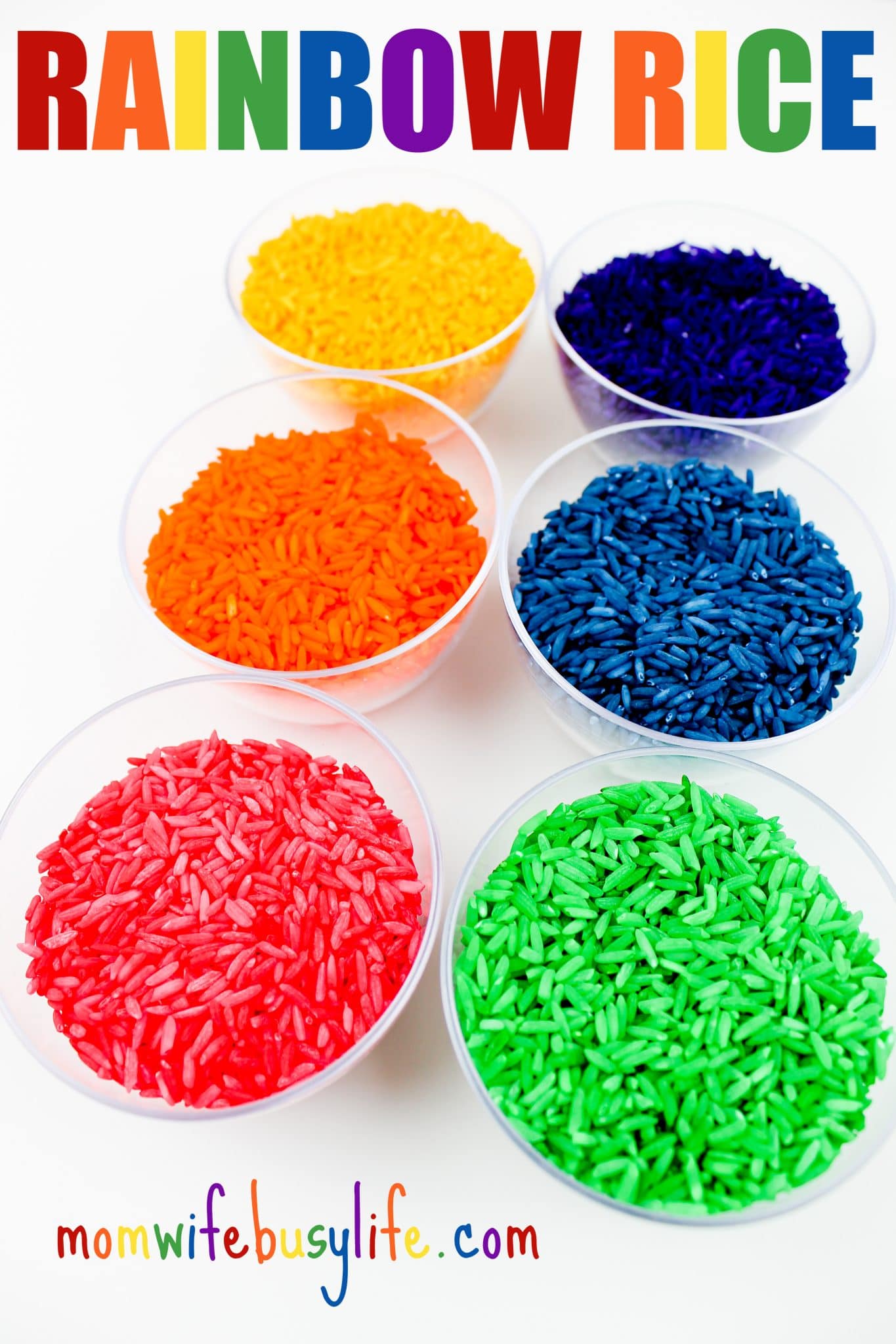 How to Make Rainbow Rice for Sensory Play - Mom. Wife. Busy Life.