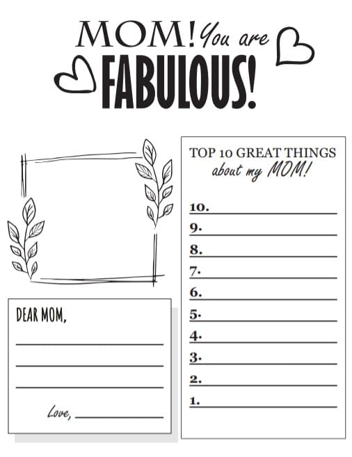 FREE Mother #39 s Day Printables Mom Wife Busy Life