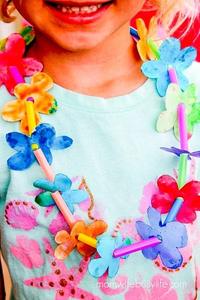 How To Make Watercolor Paper Hawaiian Leis - Mom. Wife. Busy Life.