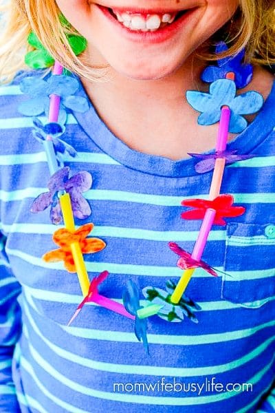 How to Make Watercolor Paper Hawaiian Leis - Mom. Wife. Busy Life.