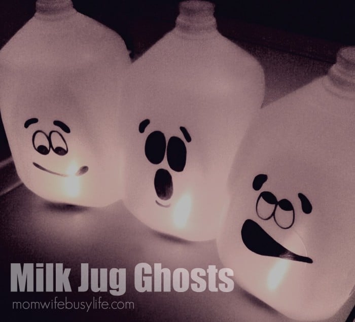 Milk Jug Ghosts Halloween Craft - Mom. Wife. Busy Life.