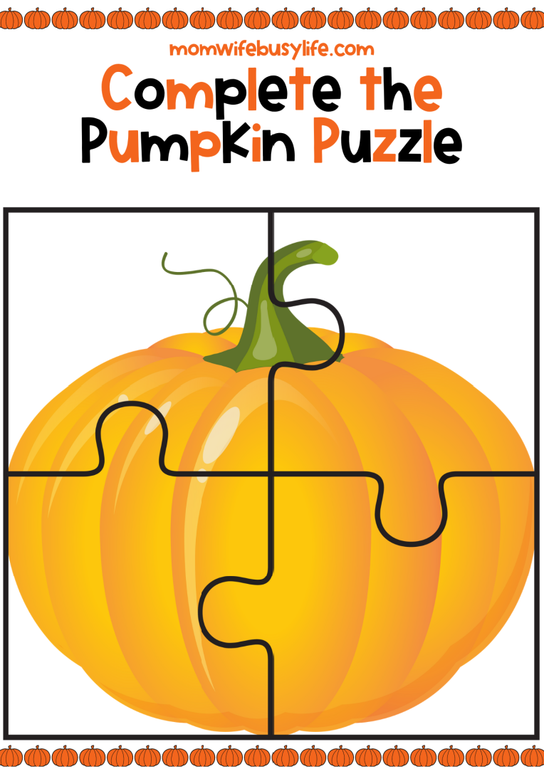 Pumpkin puzzle 1 Mom Wife Busy Life 