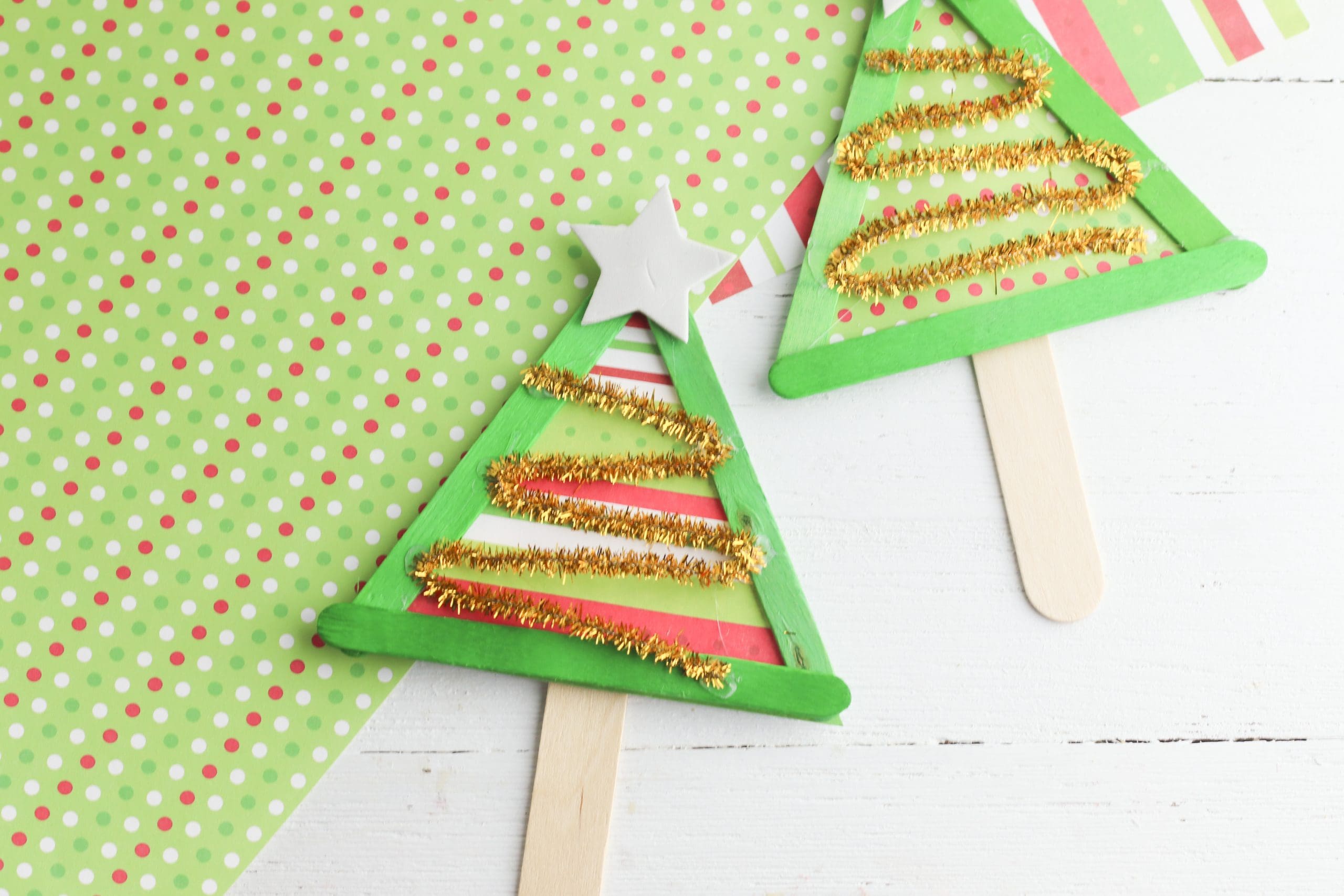 christmas tree popsicle stick craft - Mom. Wife. Busy Life.