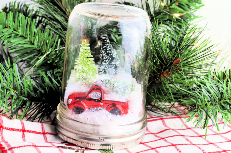 Red Truck Snow Globe Christmas Decoration