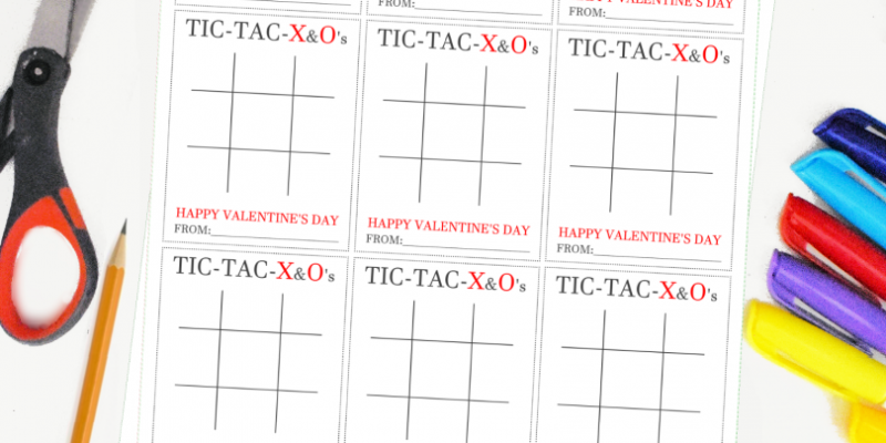 Printable Tic Tac Toe Valentine’s Day Cards