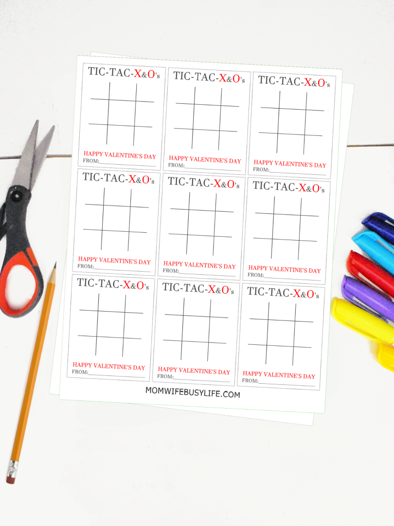 printable tic tac toe valentine s day cards mom wife busy life