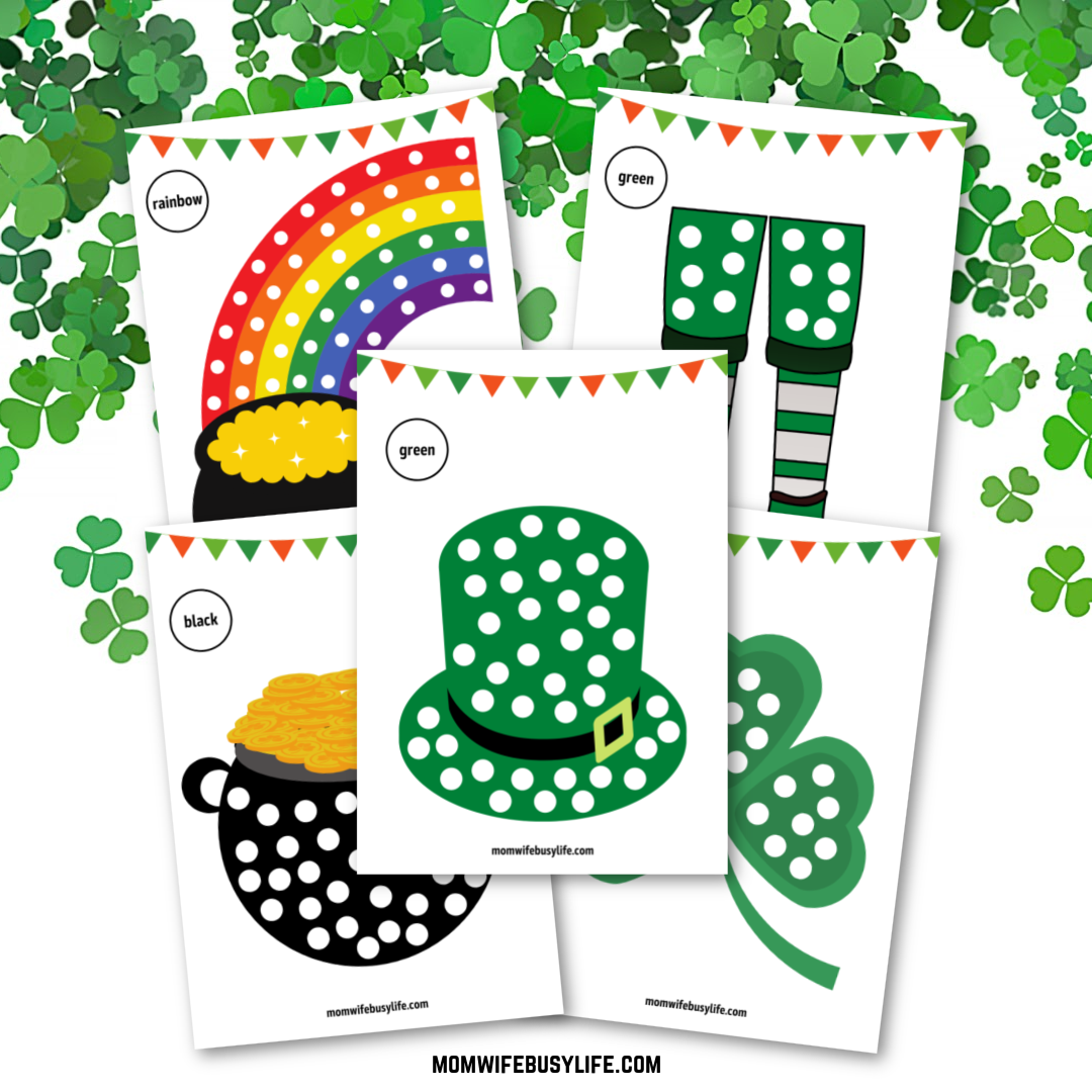 Printable St. Patrick’s Day Q-Tip Painting Activity
