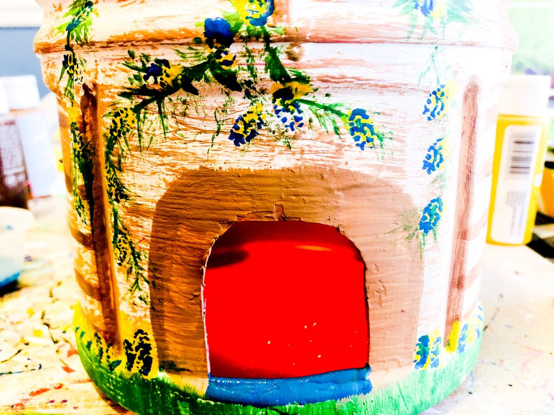 painted coffee container