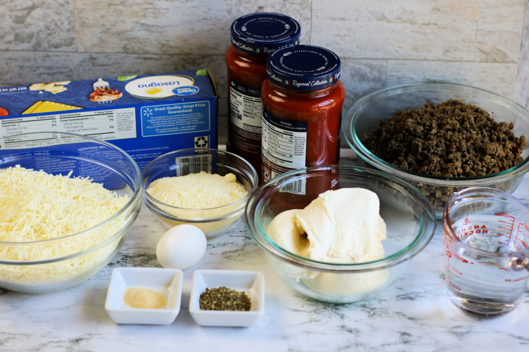 ingredients for meat lasagna