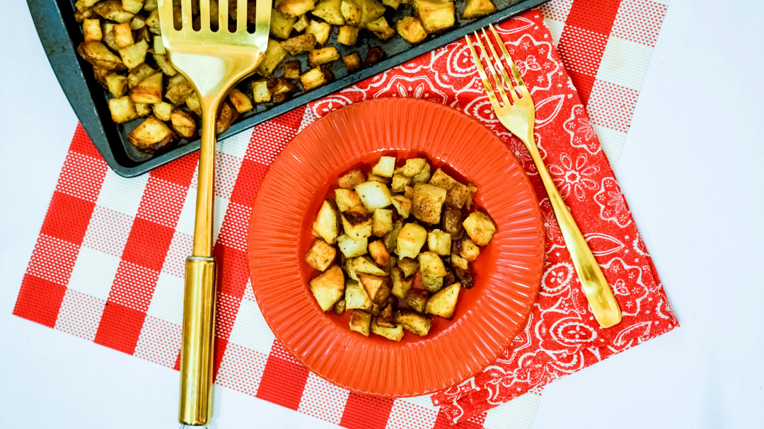 sheet pan ranch seasoned potatoes