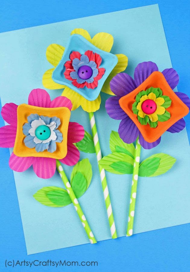 Flower Crafts for Mother's Day Mom. Wife. Busy Life.
