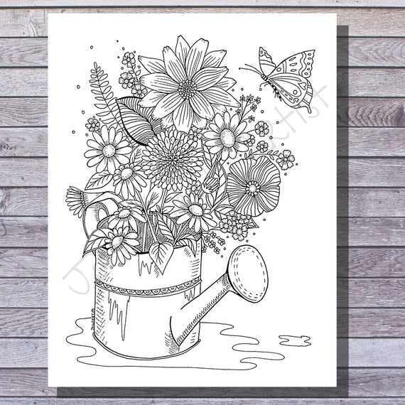 spring adult coloring pages printable