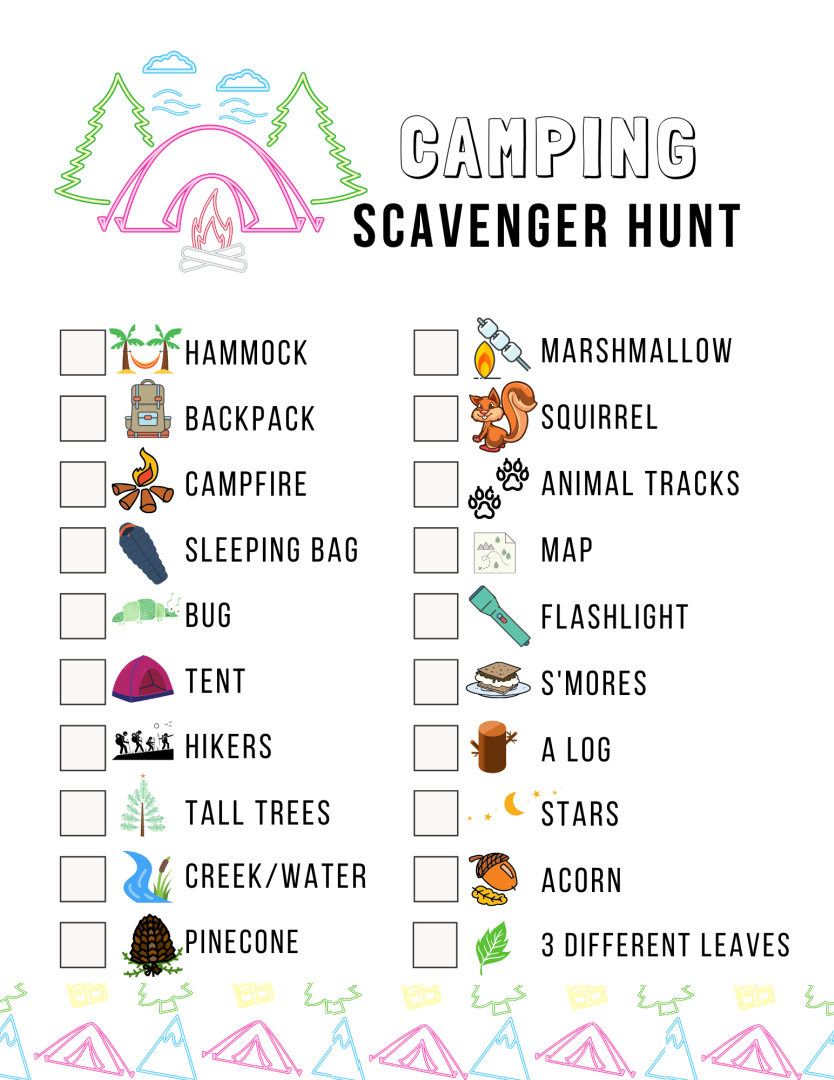 Camping Scavenger Hunt Printables Mom Wife Busy Life
