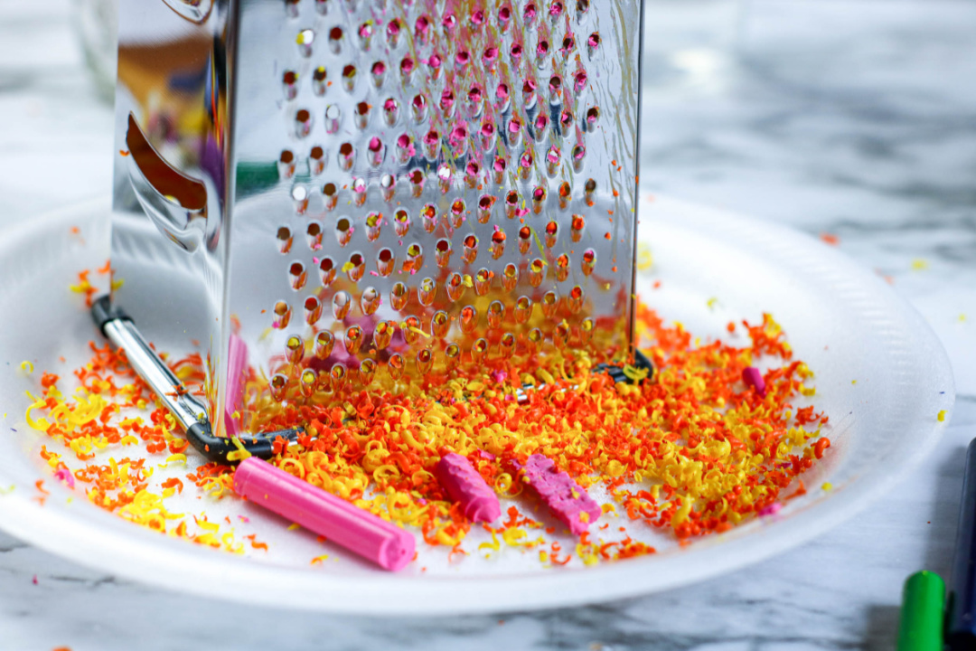 grated crayons