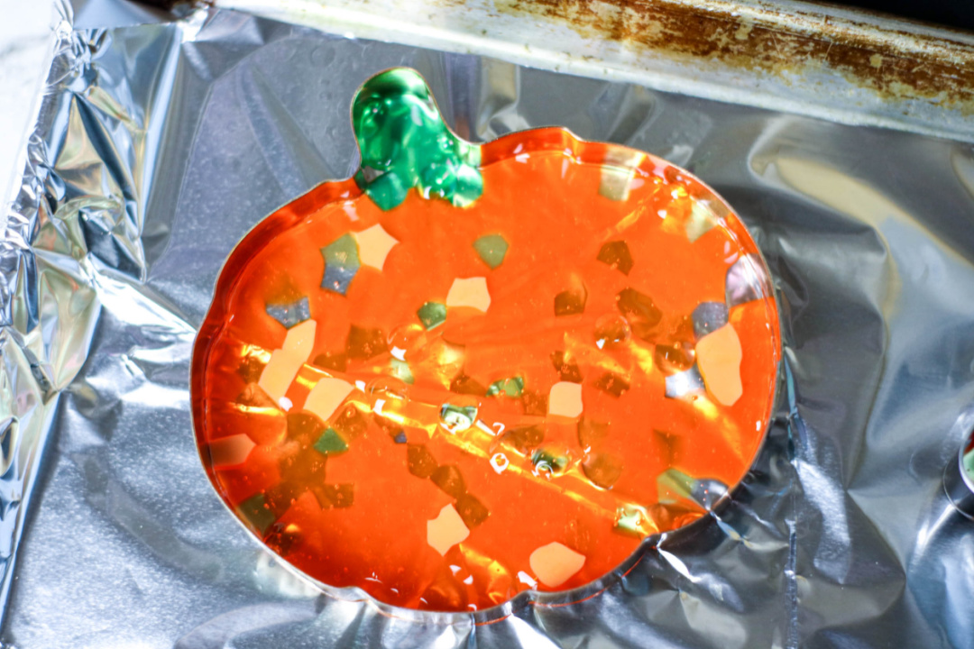 Melted Bead Suncatcher Pumpkin Craft