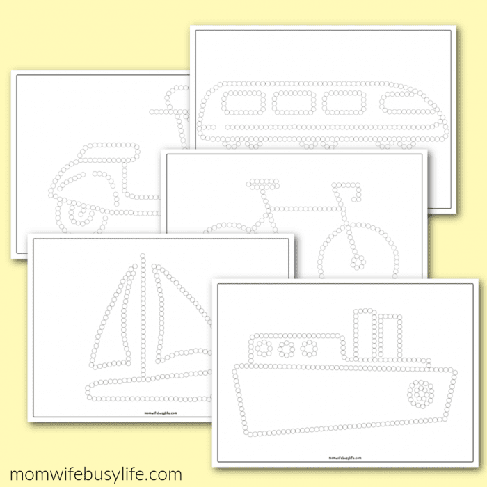 Printable Transportation Q Tip Painting Activity - Mom. Wife. Busy Life.