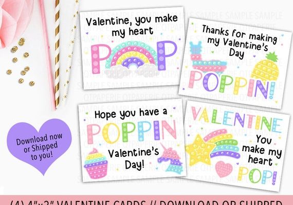 Printable Pop It Valentines