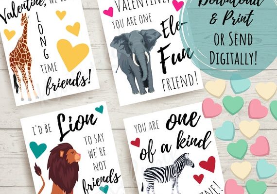 Printable Zoo Valentines