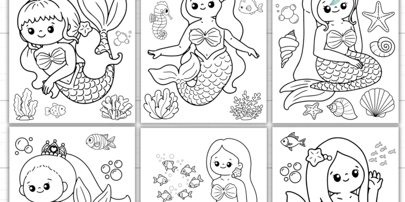 Printable Mermaid Coloring Pages