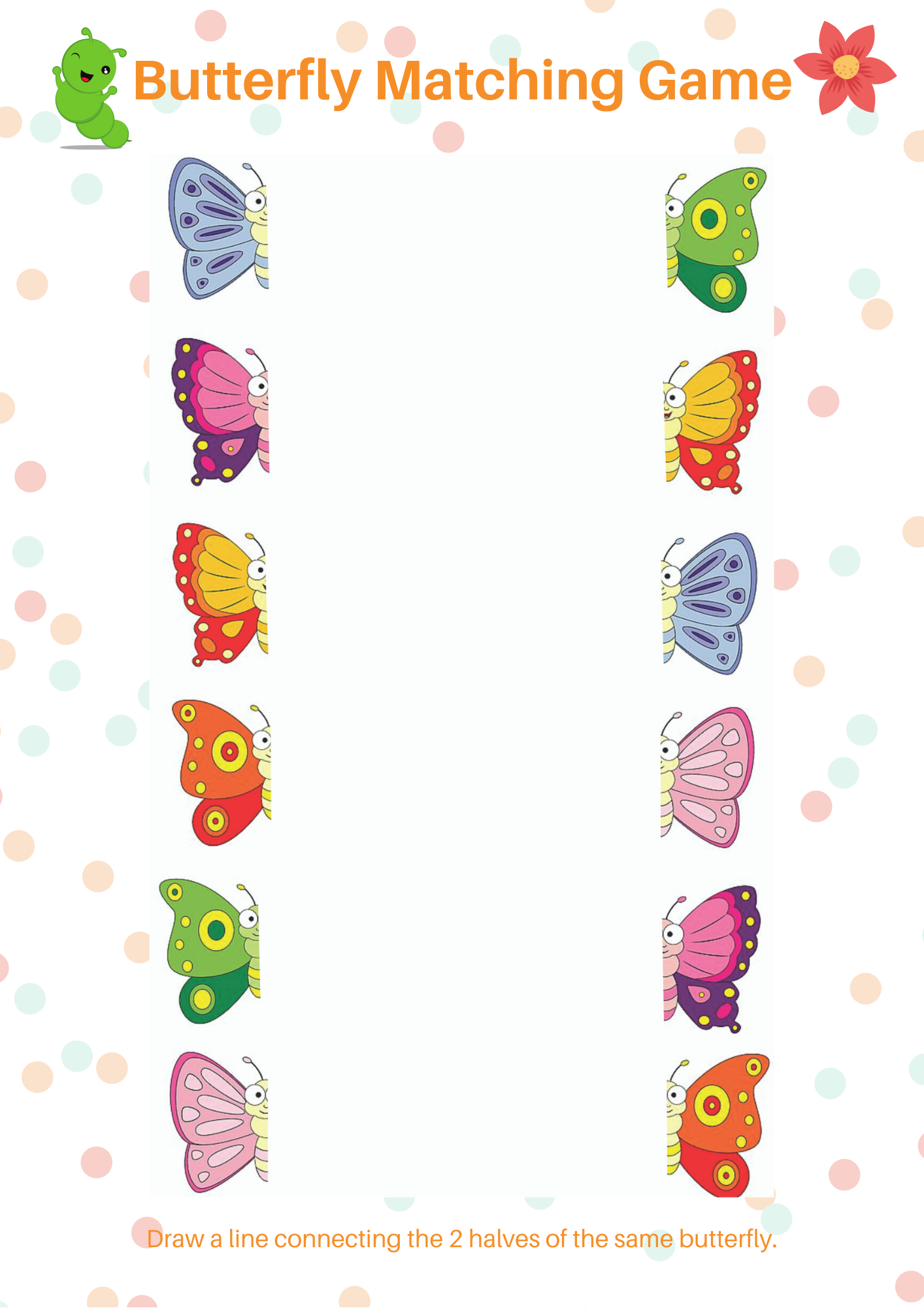 FREE Printable Butterfly Matching Game Mom. Wife. Busy Life.