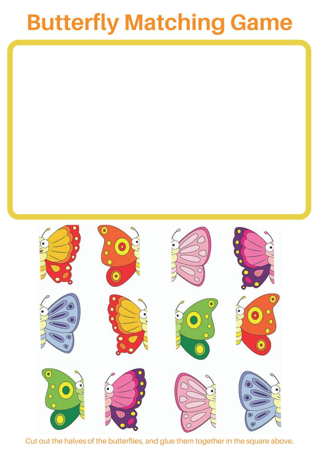 FREE Printable Butterfly Matching Game Mom. Wife. Busy Life.