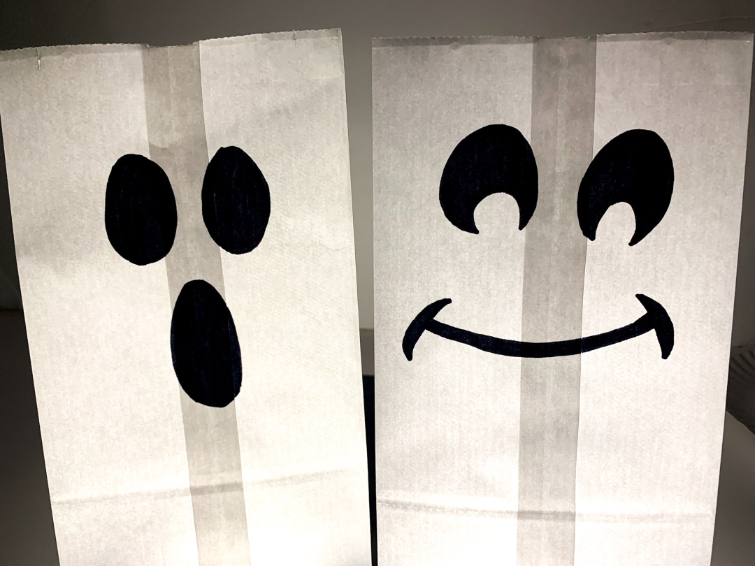 paper bag ghost luminaries
