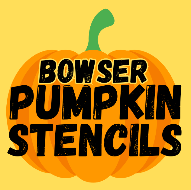 Printable Bowser Pumpkin Stencils