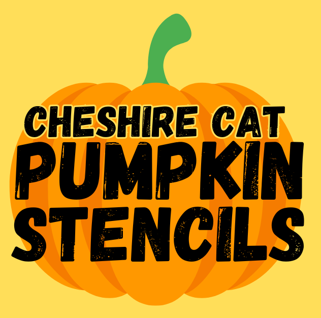 Printable Cheshire Cat Pumpkin Stencil