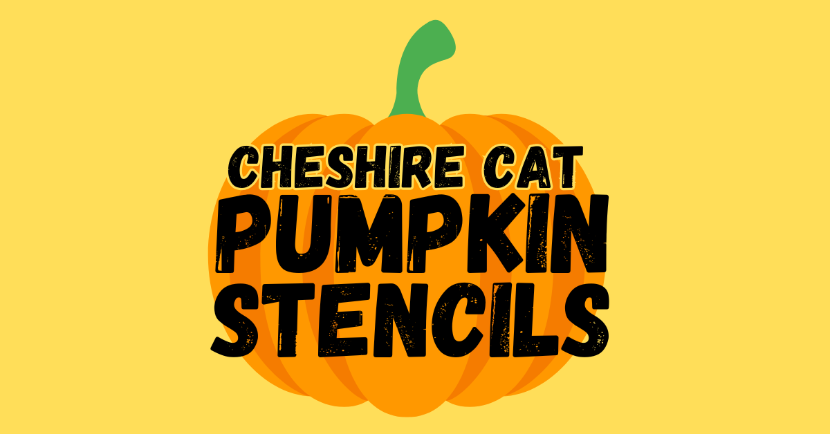 Printable Cheshire Cat Pumpkin Stencil
