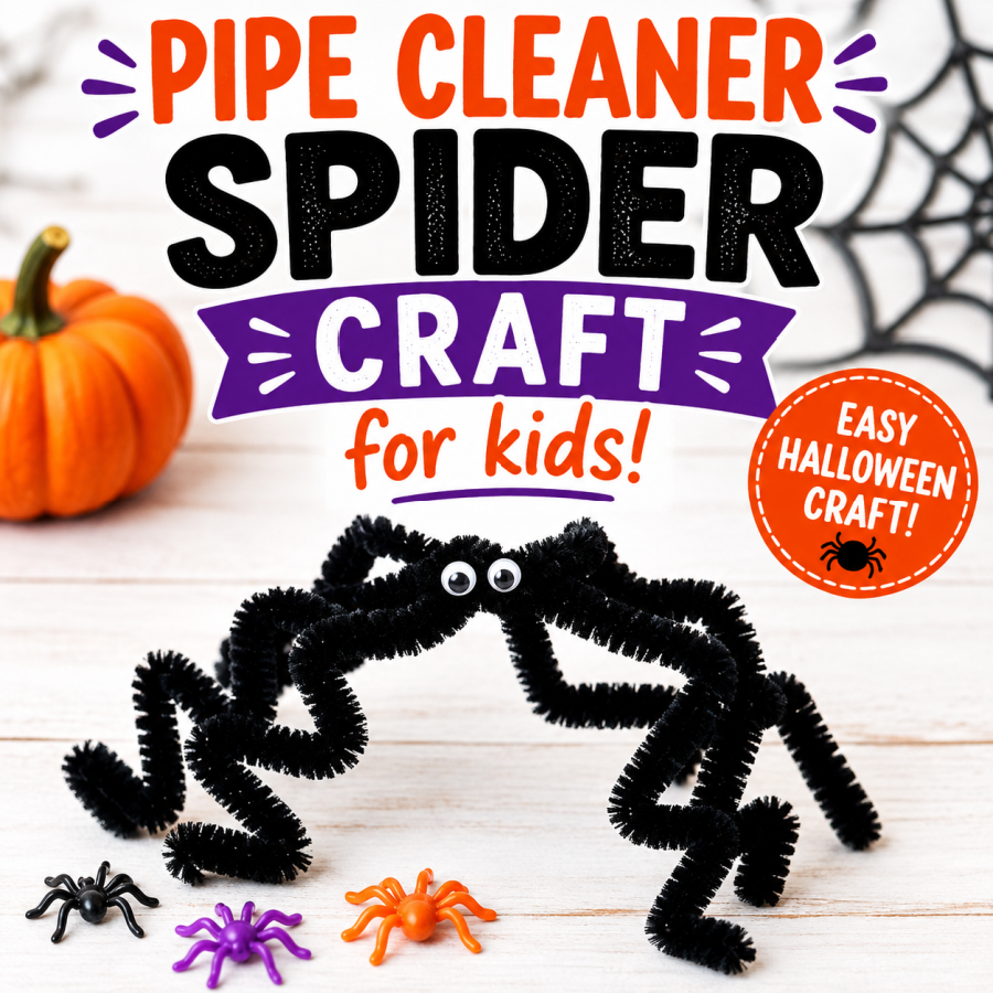 Pipe Cleaner Spider Craft for Kids | Easy Halloween Craft