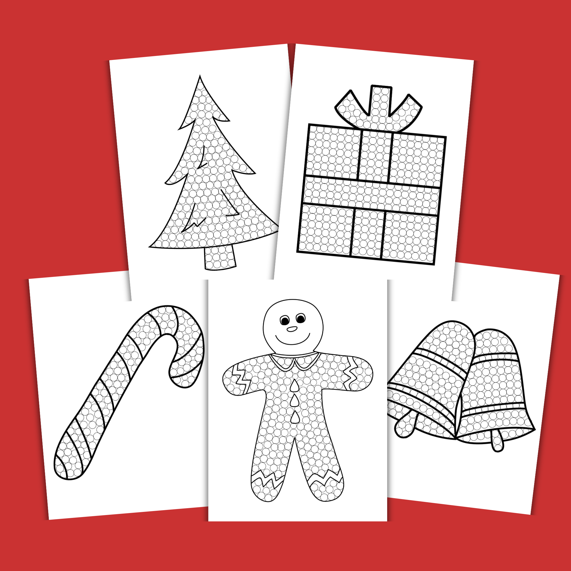 FREE Christmas Q Tip Painting Templates for Kids (5 Pages)