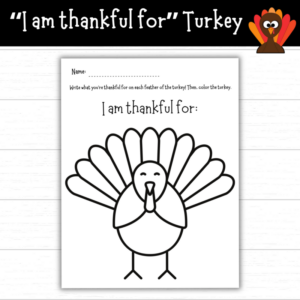 Printable Thankful Turkey Craft Template