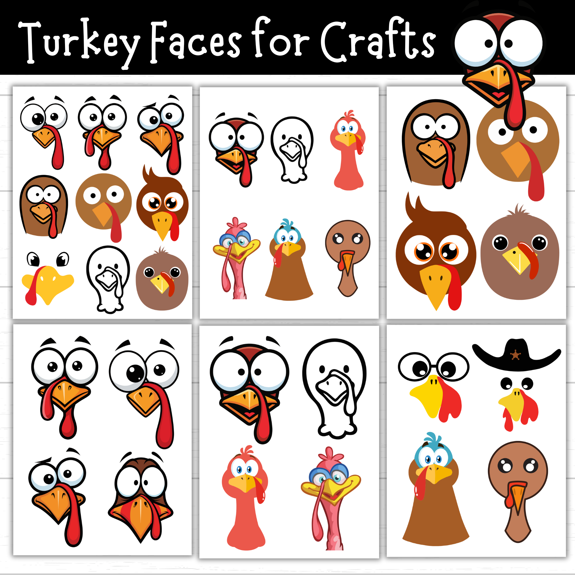 printable turkey faces for crafts and activities - mom. wife. busy